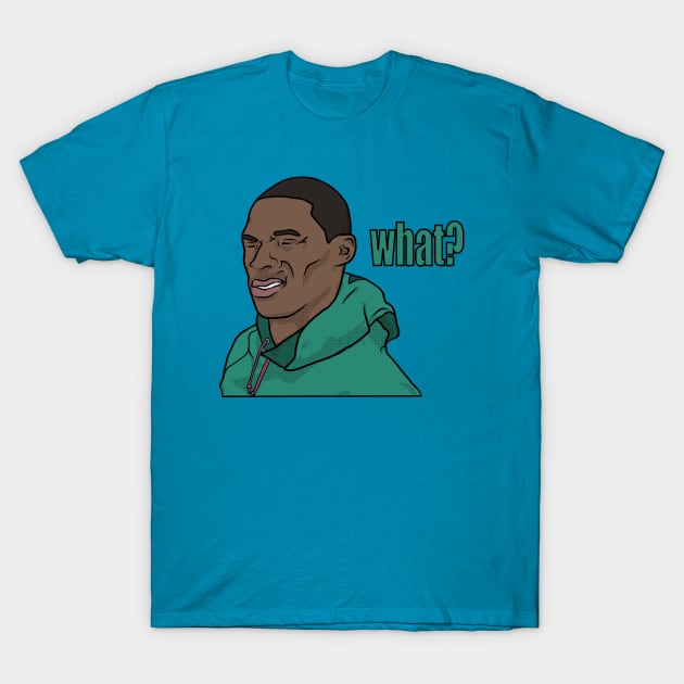 Russell Westbrook "What?" T-Shirt by rattraptees